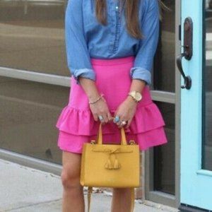 J.Crew Cotton Blend Flannel Ruffle Tiered Skirt